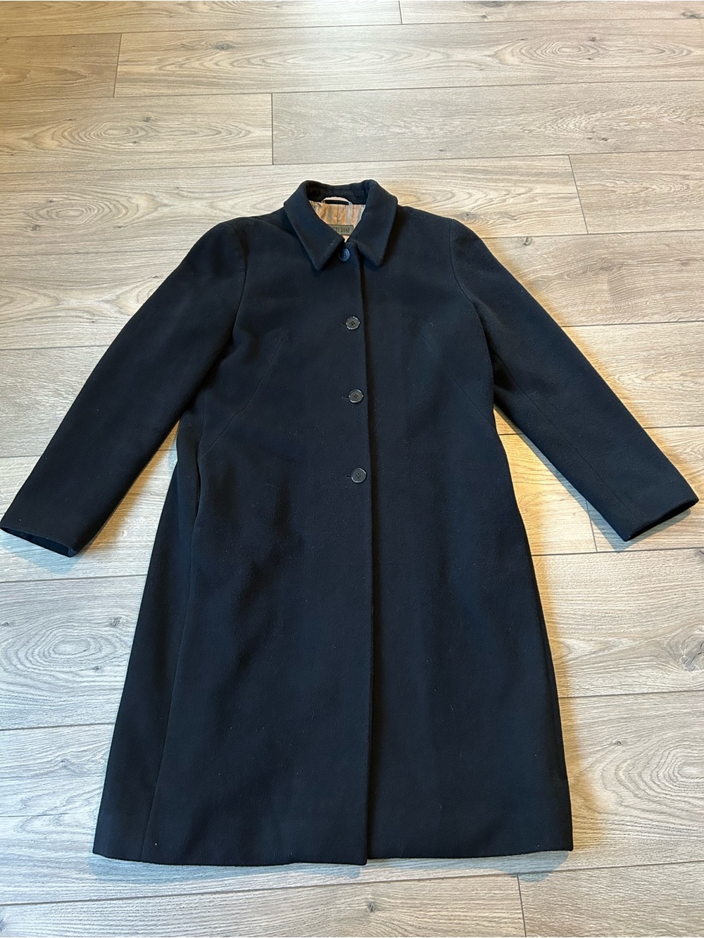 County Road Black Angora / Wool Blend Long Coat Size 8